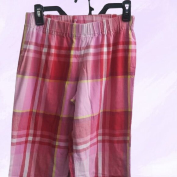 PINK Victoria's Secret distressed ripped plaid pj pajamas pants in pink and red - Picture 11 of 12